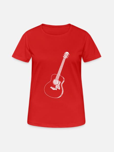 Gitarre - Frauen T-Shirt atmungsaktiv - Rot