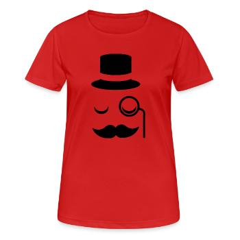 Monsieur moustache verres cylindriques monocle barbe - T-shirt respirant Femme - rouge - Devant - AI Model Female 172 dark (172cm)
