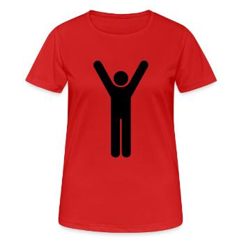 mensch - Frauen T-Shirt atmungsaktiv - Rot - Vorne - AI Model Female 172 dark (172cm)