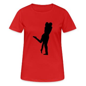 Kuss - Frauen T-Shirt atmungsaktiv - Rot - Vorne - AI Model Female 172 dark (172cm)