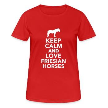 Friese - Frauen T-Shirt atmungsaktiv - Rot - Vorne - AI Model Female 172 dark (172cm)
