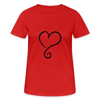 Herz mit Schnörkel - Frauen T-Shirt atmungsaktiv - Rot - Vorne - AI Model Female 172 dark (172cm)