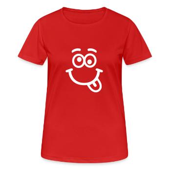 Smiley - Frauen T-Shirt atmungsaktiv - Rot - Vorne - AI Model Female 172 dark (172cm)