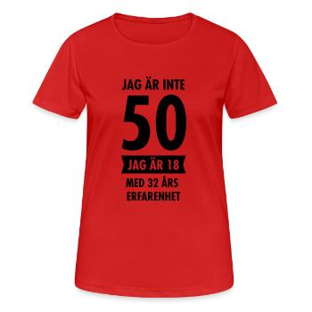 Jag Är Inte 50 Födelsedag Citat - Women's Breathable T-Shirt - red - Front - AI Model Female 172 dark (172cm)