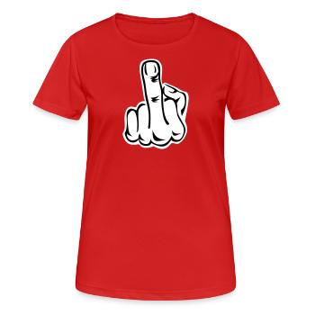 Stinkefinger Middle Finger 2c - T-shirt respirant Femme - rouge - Devant - AI Model Female 172 dark (172cm)
