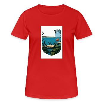 Vue sur l’île – Zone de détente croate - T-shirt respirant Femme - rouge - Devant - AI Model Female 172 dark (172cm)