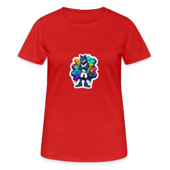 Basketball Wolfpack - Frauen T-Shirt atmungsaktiv - Rot - Vorne - AI Model Female 172 dark (172cm)