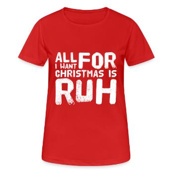 ich will nur meine Ruhe - Frauen T-Shirt atmungsaktiv - Rot - Vorne - AI Model Female 172 dark (172cm)