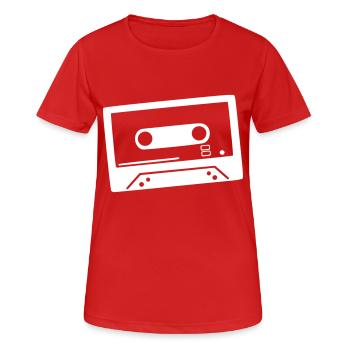 Kassette - Tape - Frauen T-Shirt atmungsaktiv - Rot - Vorne - AI Model Female 172 dark (172cm)
