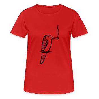 wellensittich joint kiffen - Women's Breathable T-Shirt - red - Front - AI Model Female 172 dark (172cm)