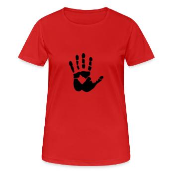 Handprint, high five - T-shirt respirant Femme - rouge - Devant - AI Model Female 172 dark (172cm)