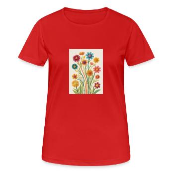 Blüten der Handarbeit - Frauen T-Shirt atmungsaktiv - Rot - Vorne - AI Model Female 172 dark (172cm)