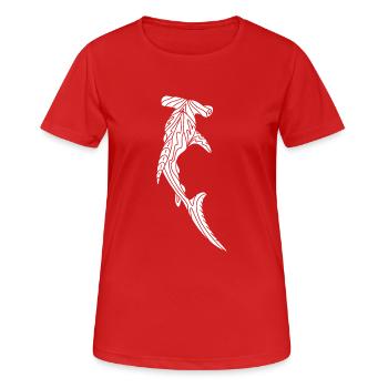 Der weißer Hammerhai - Frauen T-Shirt atmungsaktiv - Rot - Vorne - AI Model Female 172 dark (172cm)