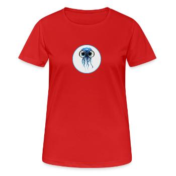 Qualle mit Taucherbrille - Frauen T-Shirt atmungsaktiv - Rot - Vorne - AI Model Female 172 dark (172cm)