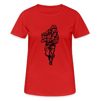 soldat - Frauen T-Shirt atmungsaktiv - Rot - Vorne - AI Model Female 172 dark (172cm)