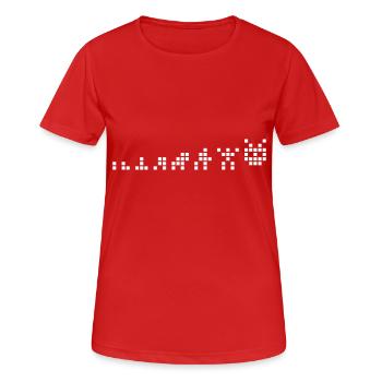 Pixel Evolution - Frauen T-Shirt atmungsaktiv - Rot - Vorne - AI Model Female 172 dark (172cm)