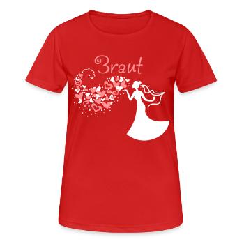 Nuage de coeur mariée texte - T-shirt respirant Femme - rouge - Devant - AI Model Female 172 dark (172cm)