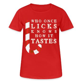slogan drôle de Noël - T-shirt respirant Femme - rouge - Devant - AI Model Female 172 dark (172cm)