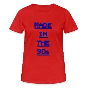 Made90s bleu - T-shirt respirant Femme - rouge - Devant - AI Model Female 172 dark (172cm)