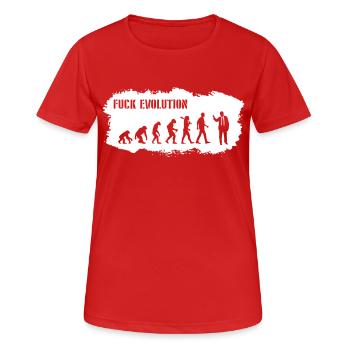 Evolution of Badass - Frauen T-Shirt atmungsaktiv - Rot - Vorne - AI Model Female 172 dark (172cm)
