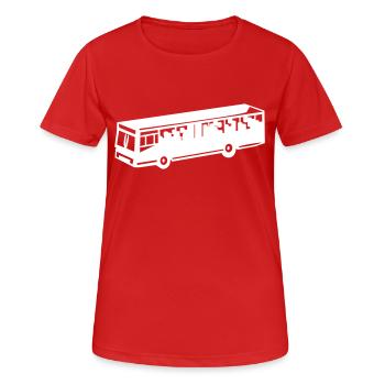 Bus - Frauen T-Shirt atmungsaktiv - Rot - Vorne - AI Model Female 172 dark (172cm)