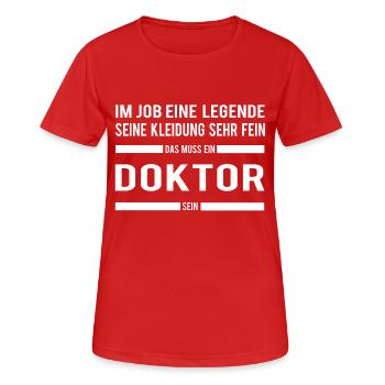 Doktor - Frauen T-Shirt atmungsaktiv - Rot - Vorne - AI Model Female 172 dark (172cm)