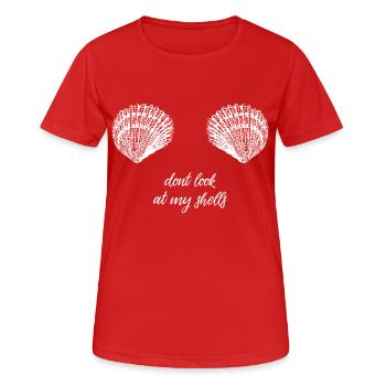 Dont Look At My Shells - Mermaid - Women's Breathable T-Shirt - red - Front - AI Model Female 172 dark (172cm)