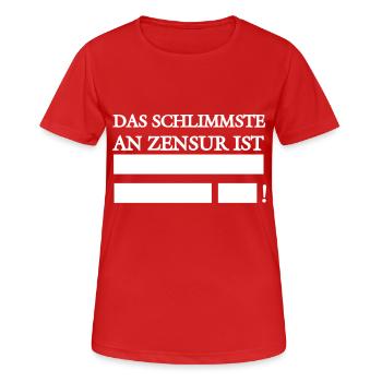 La pire chose à propos de la censure - T-shirt respirant Femme - rouge - Devant - AI Model Female 172 dark (172cm)