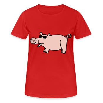 Coole Sau - Frauen T-Shirt atmungsaktiv - Rot - Vorne - AI Model Female 172 dark (172cm)