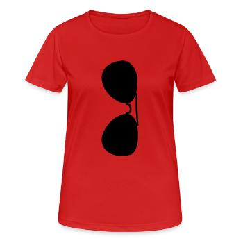 Sonnenbrille - Frauen T-Shirt atmungsaktiv - Rot - Vorne - AI Model Female 172 dark (172cm)