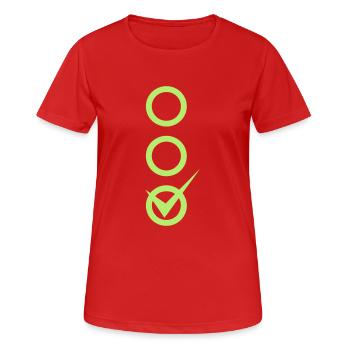 Kästchen ankreuzen gültig gültig Text hinzufügen - Frauen T-Shirt atmungsaktiv - Rot - Vorne - AI Model Female 172 dark (172cm)