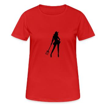 she_devil - Frauen T-Shirt atmungsaktiv - Rot - Vorne - AI Model Female 172 dark (172cm)