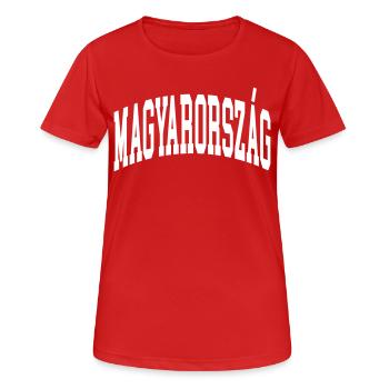 Hongrie - T-shirt respirant Femme - rouge - Devant - AI Model Female 172 dark (172cm)