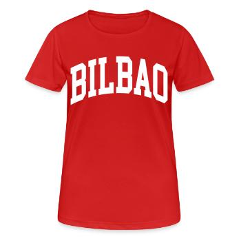 Bilbao - Frauen T-Shirt atmungsaktiv - Rot - Vorne - AI Model Female 172 dark (172cm)