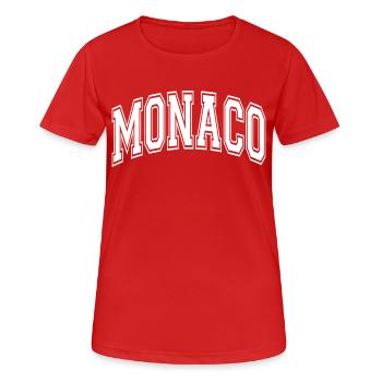 Monaco - Frauen T-Shirt atmungsaktiv - Rot - Vorne - AI Model Female 172 dark (172cm)