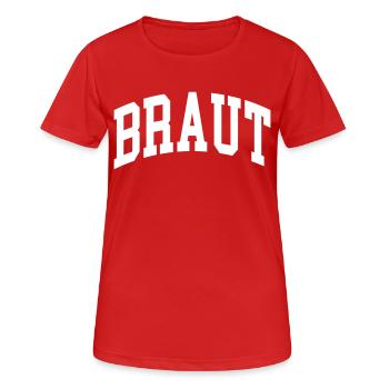Braut - Frauen T-Shirt atmungsaktiv - Rot - Vorne - AI Model Female 172 dark (172cm)