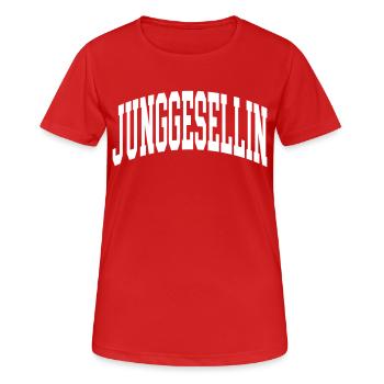 Junggesellin - Frauen T-Shirt atmungsaktiv - Rot - Vorne - AI Model Female 172 dark (172cm)