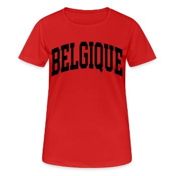 Belgique - T-shirt respirant Femme - rouge - Devant - AI Model Female 172 dark (172cm)
