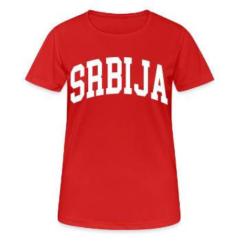Serbien - Frauen T-Shirt atmungsaktiv - Rot - Vorne - AI Model Female 172 dark (172cm)