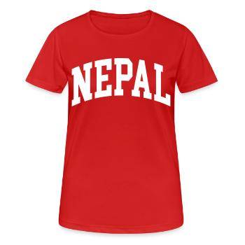 Nepal - Frauen T-Shirt atmungsaktiv - Rot - Vorne - AI Model Female 172 dark (172cm)