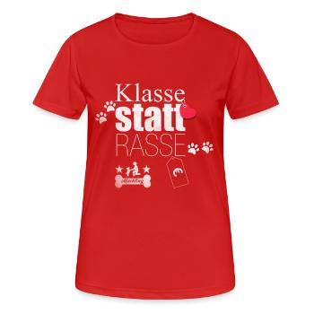 Klasse statt Rasse - Frauen T-Shirt atmungsaktiv - Rot - Vorne - AI Model Female 172 dark (172cm)