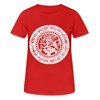 Calendrier maya - Blanc - T-shirt respirant Femme - rouge - Devant - AI Model Female 172 dark (172cm)