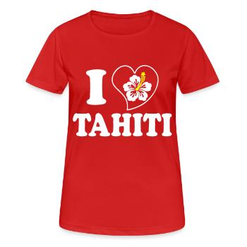 I Love Tahiti - Frauen T-Shirt atmungsaktiv - Rot - Vorne - AI Model Female 172 dark (172cm)