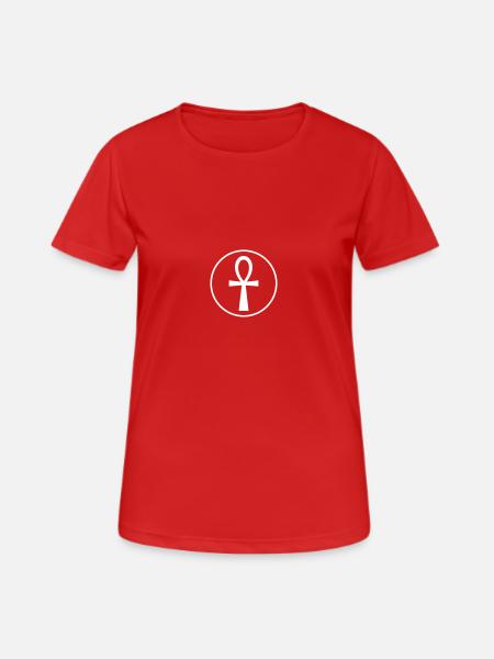 ankh símbolo egipcio para la vida - Camiseta mujer transpirable - rojo