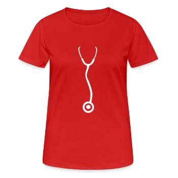 Stethoskop - Arzt - Doktor - Frauen T-Shirt atmungsaktiv - Rot - Vorne - AI Model Female 172 dark (172cm)