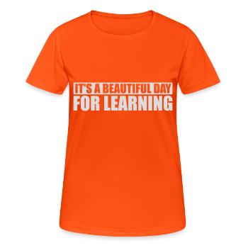 belle journée pour apprendre - T-shirt respirant Femme - orange néon - Devant - AI Model Female 172 dark (172cm)