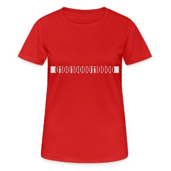 Binär Code Programm Sprache - Frauen T-Shirt atmungsaktiv - Rot - Vorne - AI Model Female 172 dark (172cm)