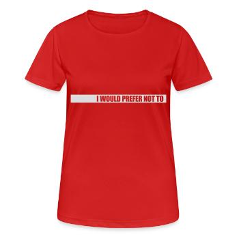 I prefer not to - Women's Breathable T-Shirt - red - Front - AI Model Female 172 dark (172cm)