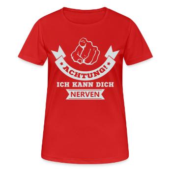 Je peux t’énerver - T-shirt respirant Femme - rouge - Devant - AI Model Female 172 dark (172cm)