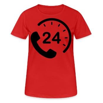 24/7 h Service - Frauen T-Shirt atmungsaktiv - Rot - Vorne - AI Model Female 172 dark (172cm)